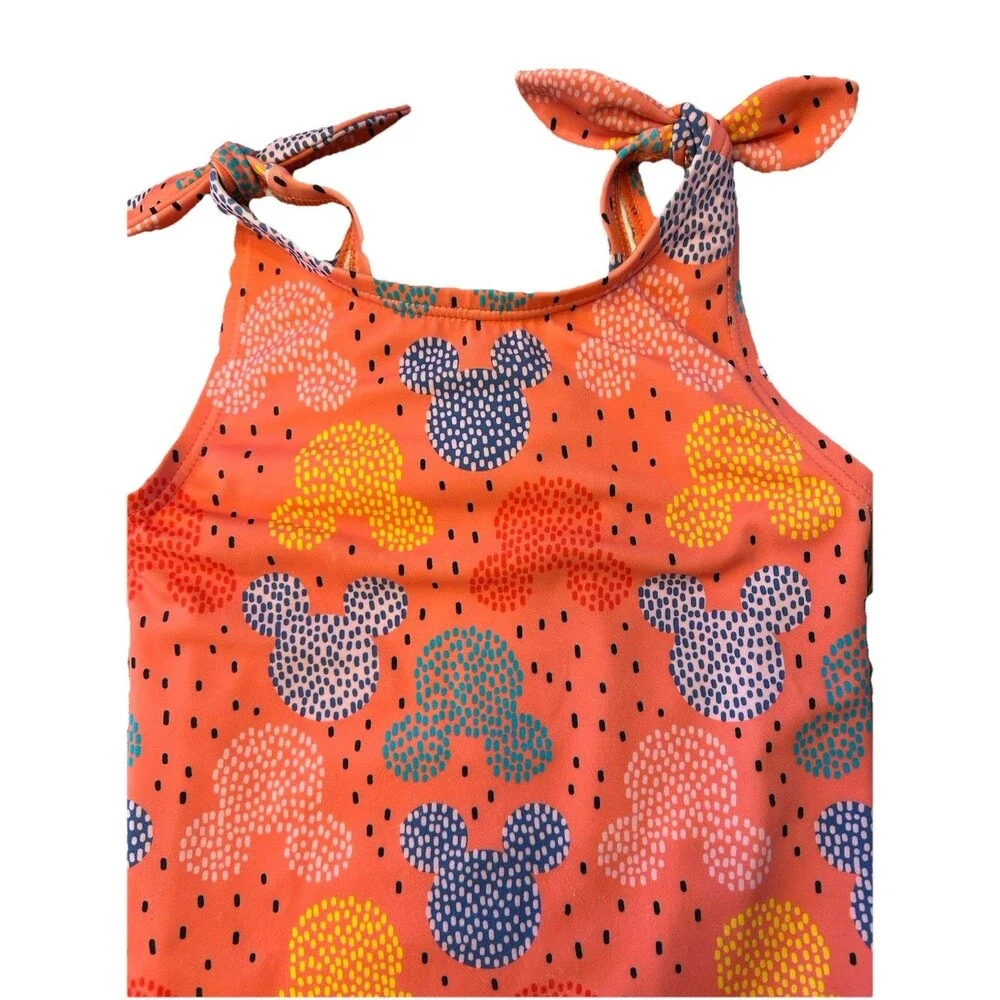 Hanna Andersson Disney Swimsuit Mickey Mouse Print One Piece Girls Size 4
